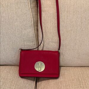 Kate Spade Red Crossbody Bag with Gold Accent